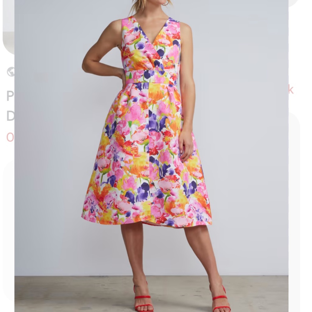 New York & Company Floral Flared Dress, Size XXL, NWT